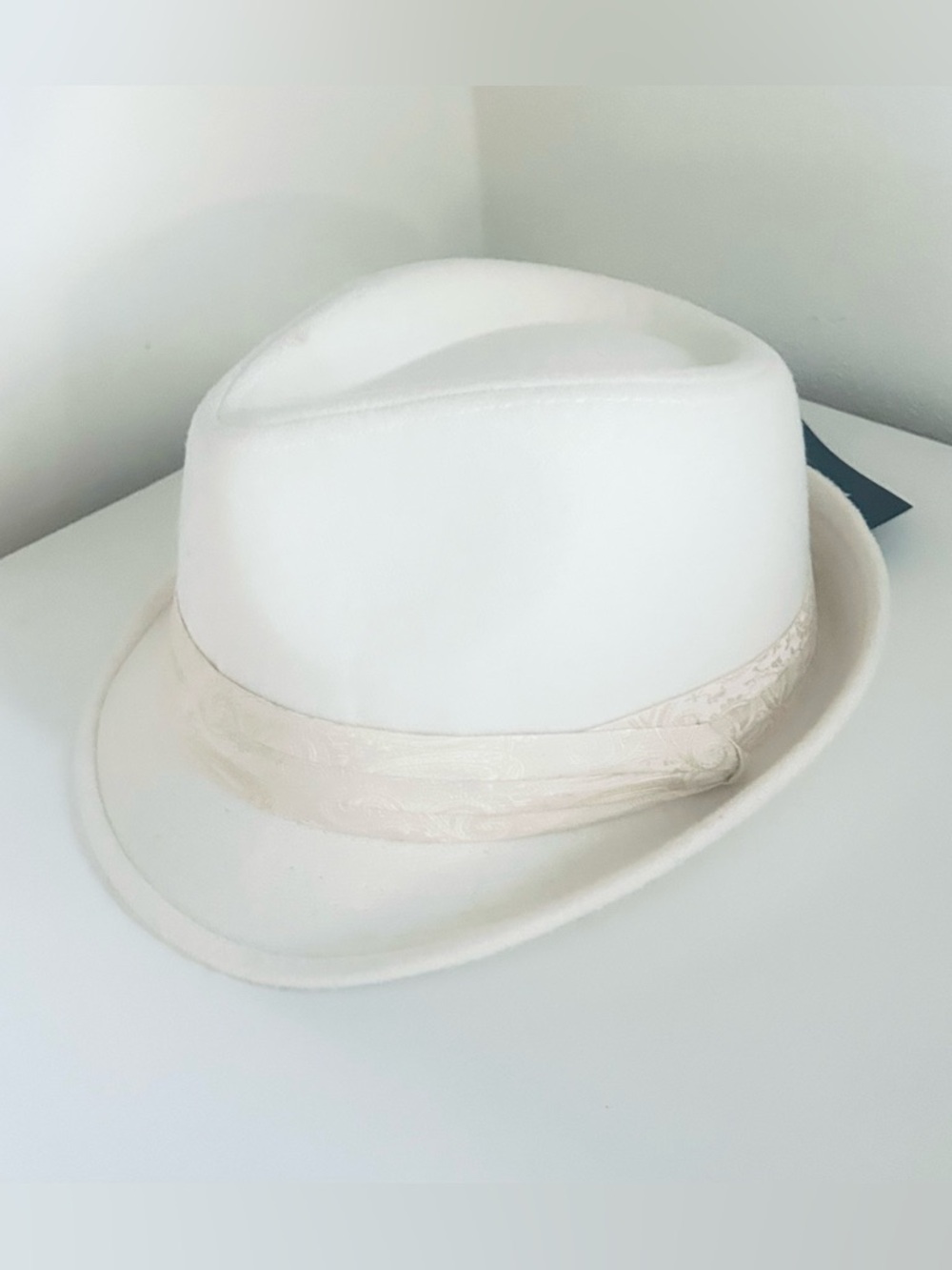 NWT MEN'S VALERIO CREAM FEDORA HAT